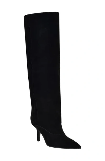 Guess Carolan Pointed Toe Knee High Boot In Black