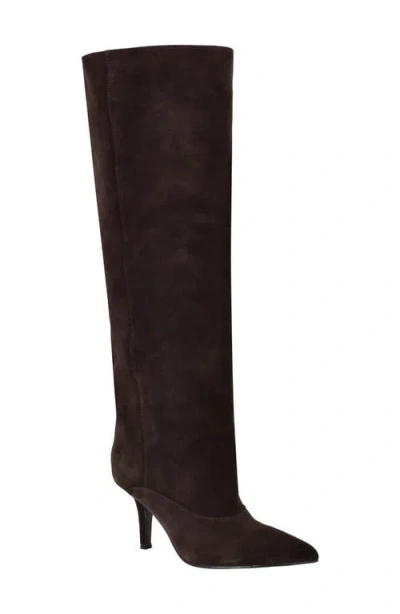 Guess Carolan Pointed Toe Knee High Boot In Brown