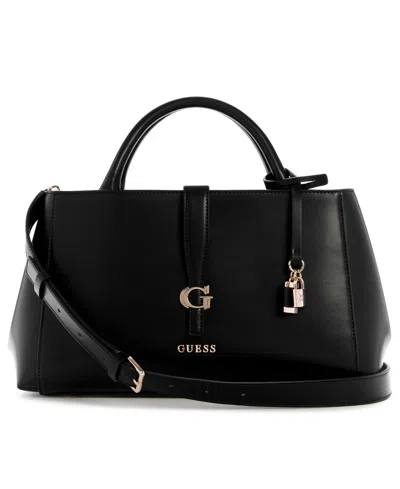 Guess Carrie Girlfriend Medium Satchel Bag In Black