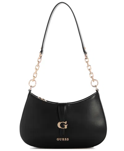 Guess Carrie Top Zipper Small Shoulder Handbag In Black