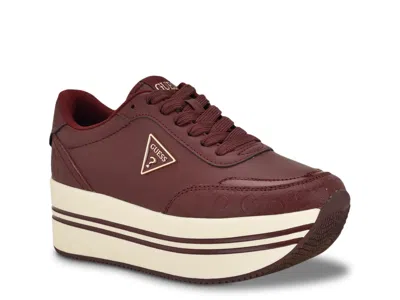 Guess Carsons Platform Sneaker In Red