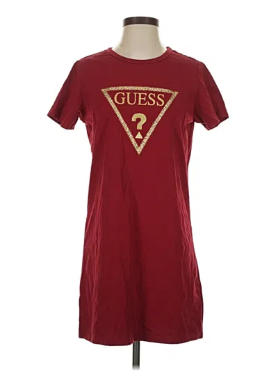 Pre-owned Guess Casual Dress In Burgundy
