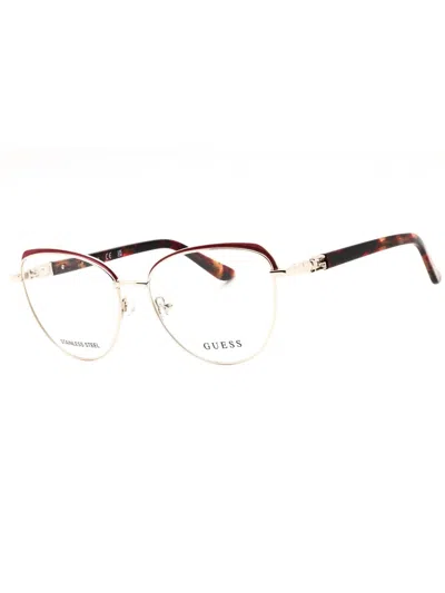 Guess Cat Eye Metal Women's Eyeglasses In Brown