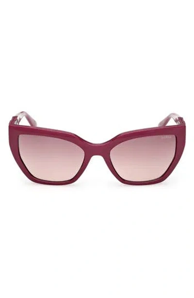 Guess Cat Eye Sunglasses In Burgundy