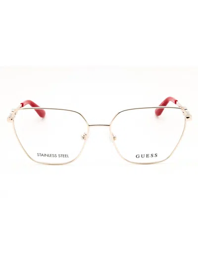Guess Cat Eye Women's Eyeglasses - Model Gu2952 In Gold