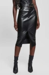 GUESS GUESS CELINE HIGH WAIST FAUX LEATHER SKIRT