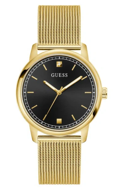 Guess Chandler Mesh Strap Watch, 40mm In Gold
