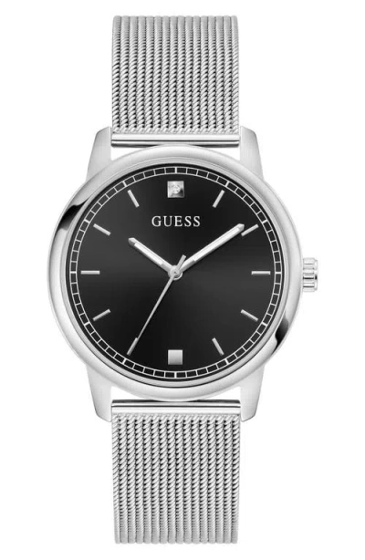 Guess Chandler Mesh Strap Watch, 40mm In Metallic