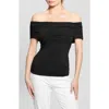 Guess Charlotte Off The Shoulder Top In Jet Black
