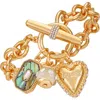 Guess Charm Toggle Bracelet In Gold