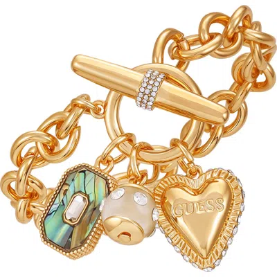 Guess Charm Toggle Bracelet In Gold