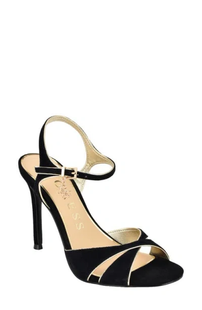 Guess Chaylen Leather Sandal In Black