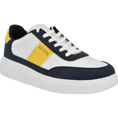 Guess Chaze Sneaker In Navy/white/yellow