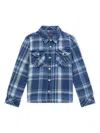 Guess Boys Cotton Twill Shirt In Blue