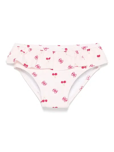 Guess Babies' Cherry-print Bikini Bottoms In Pink