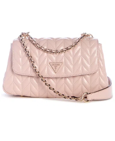 Guess Cheryl Convertible Xbody Flap Handbag In Pink