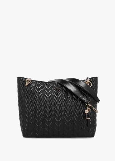 Guess Cheryl Ii Quilted Black Tote Bag
