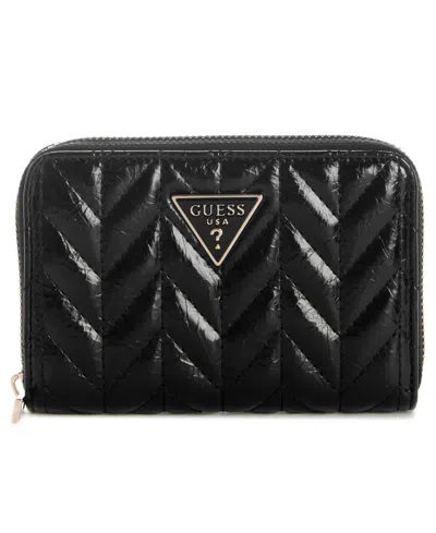 Guess Cheryl Medium Zip Around Wallet In Black
