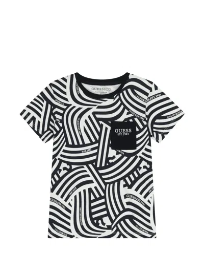 Guess Kids' Chest-pocket T-shirt In Black