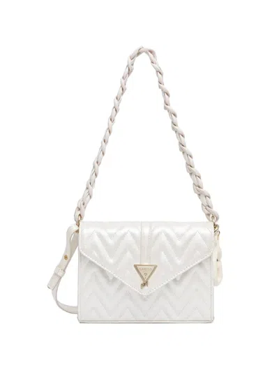 Guess Kids' Chevron-quilted Shoulder Bag In White