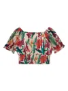 Guess Girls Chiffon Floral Blouse In White
