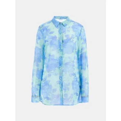 Guess Clouis Printed Shirt | Lighter Resort Rose In Blue