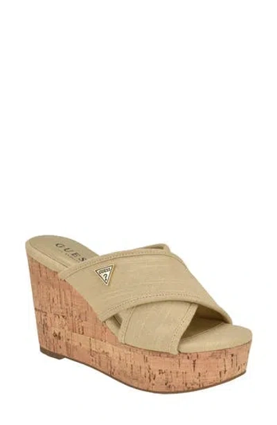 Guess Cloys Wedge Sandal In Gold