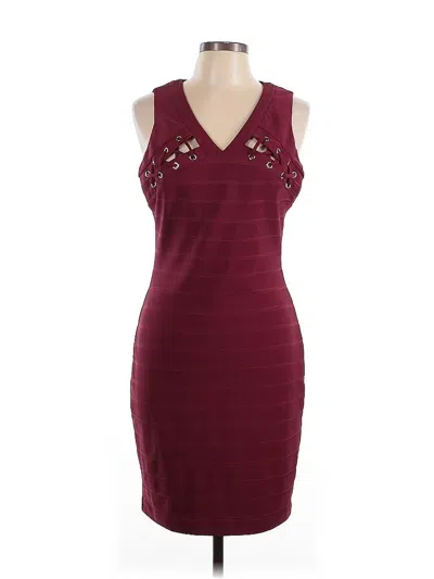 Pre-owned Guess Cocktail Dress In Burgundy