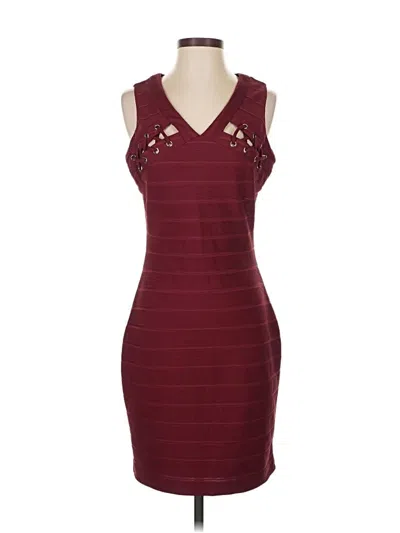 Pre-owned Guess Cocktail Dress In Burgundy