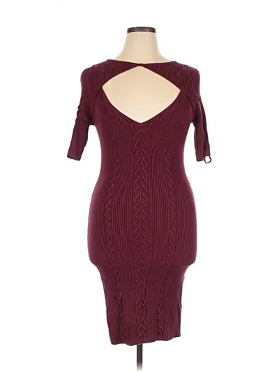 Pre-owned Guess Cocktail Dress In Burgundy