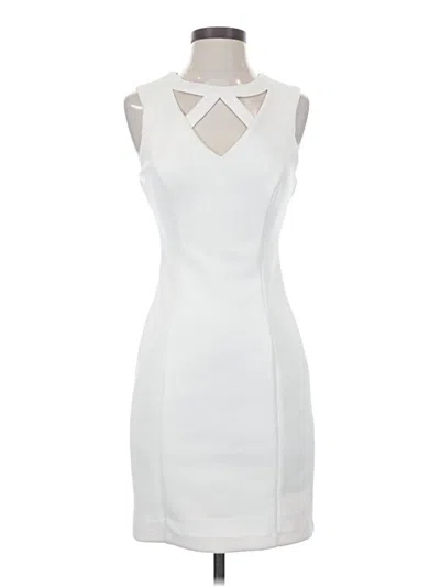 Pre-owned Guess Cocktail Dress In White