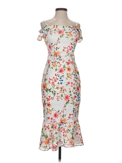Pre-owned Guess Cocktail Dress In White