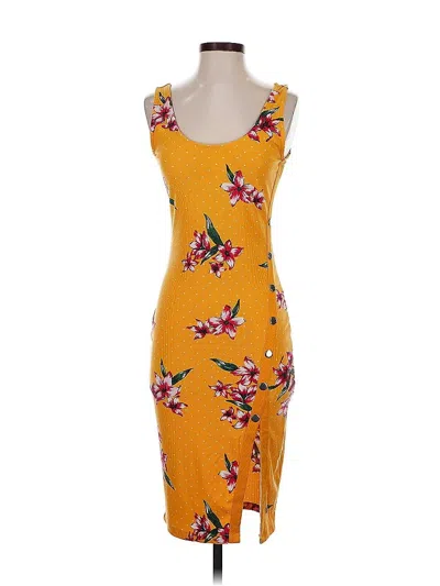 Pre-owned Guess Cocktail Dress In Yellow