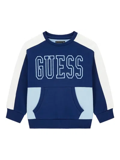 Guess Babies' Colour-block Sweatshirt In Blue