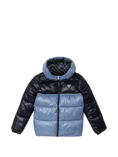 Guess Kids' Colourblock Hooded Jacket In Blue