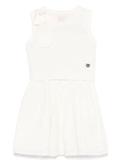 Guess Kids' Contrast-panel Dress In White