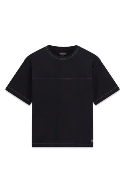 Guess Contrast Stitch Boxy T-shirt In Black