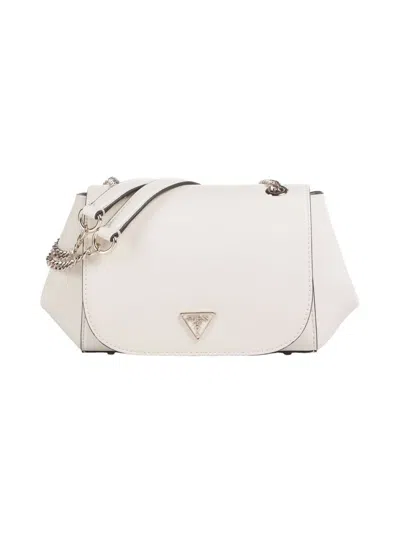 Guess Convertible Flap Crossbody Bag In White