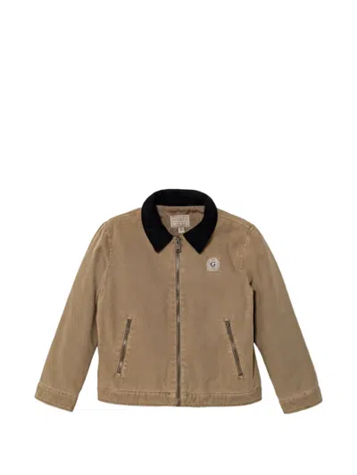 Guess Kids' Corduroy Collar Jacket In Brown