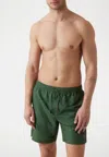 Guess Costum Swimtrunk Medium Embossed Logo In Green