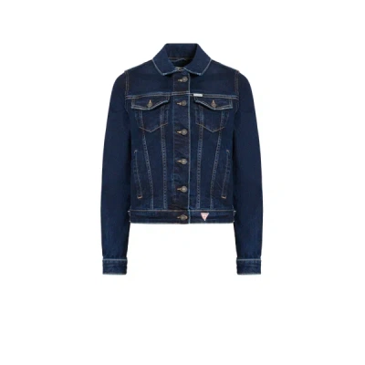 Guess Cotton Denim Jacket In Blue