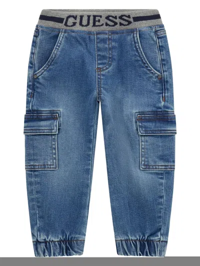 Guess Kids' Cotton Jeans In Blue