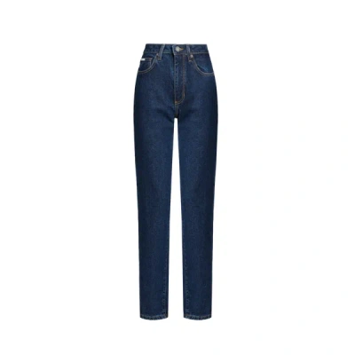 Guess Cotton Mom Jeans In Blue