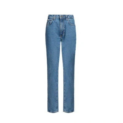 Guess Cotton Mom Jeans In Blue