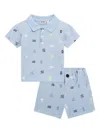 Guess Baby Boys 2-piece Short Sleeve Stretch Piquet Polo And Stretch Piquet Short Set In Blue