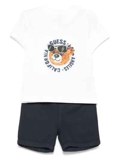 Guess Babies' Cotton Shorts Set In White