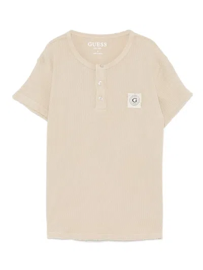 Guess Kids' Cotton T-shirt In Neutrals