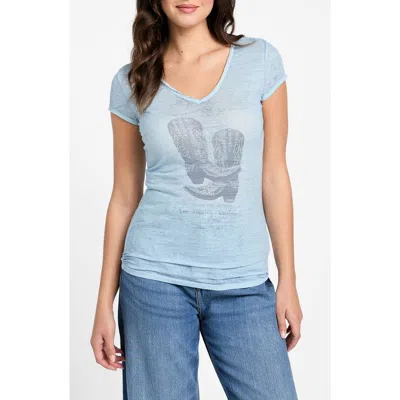 Guess Cowboy Boot Embellished Burnout Graphic T-shirt