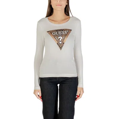 Guess Cream Cotton Long Sleeve T-shirt In Pattern