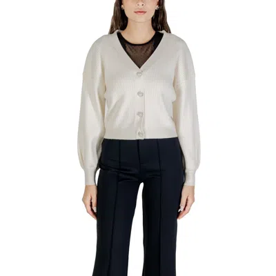 Guess Cream Viscose Cardigan In White